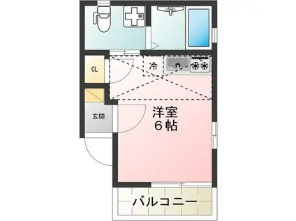 GLANTREE(ワンルーム/1階)の間取り写真