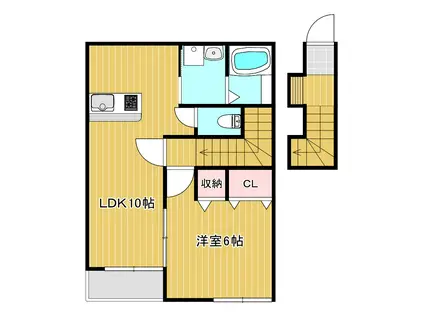 アマン・リョウ(1LDK/2階)の間取り写真