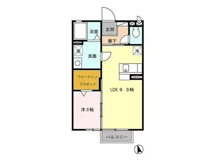 マ・メゾン(1LDK/2階)の間取り写真