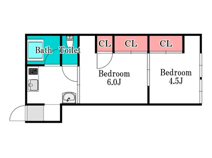 サンジェルマン番町(2DK/6階)の間取り写真