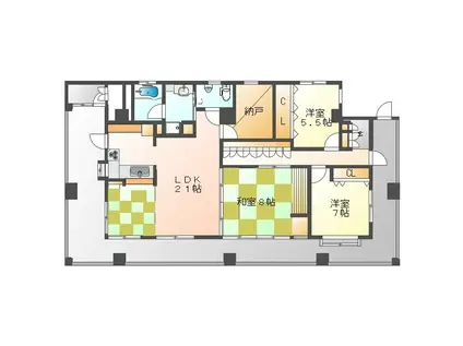 ISTYIE FUNAIRI(2LDK/11階)の間取り写真