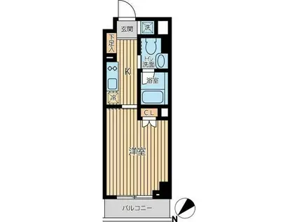 オーキッドレジデンス蔵前II(1K/4階)の間取り写真