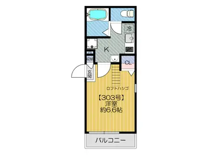 アクアリーシェ(1K/3階)の間取り写真