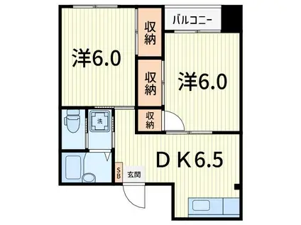 メゾン高橋(2DK/2階)の間取り写真