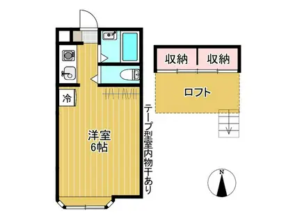 ジュネスクリエイトI(1K/1階)の間取り写真