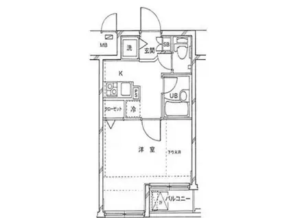 ドルチェロイヤルステージ新大塚(1K/7階)の間取り写真