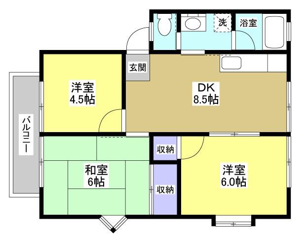 コーポラスしき(3DK/2階)の間取り写真