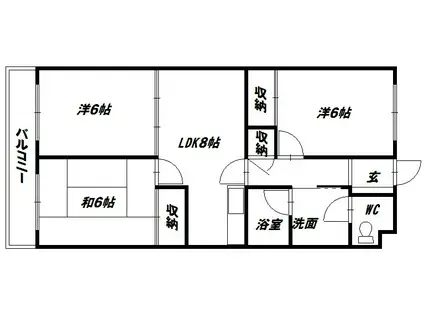 コンフォール(3LDK/1階)の間取り写真
