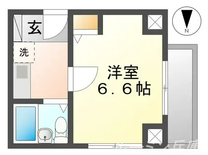 ヴィーナスブリッジ壱番館(1K/3階)の間取り写真