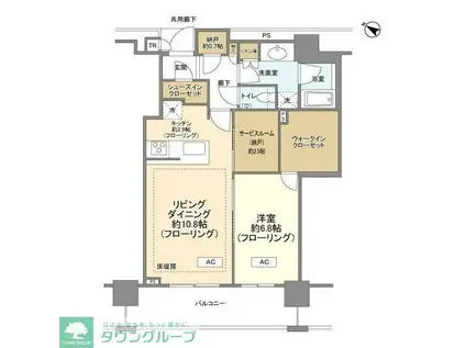 BRILLIA THE TOWER TOKYO YAESUAVENUE(1SLDK/24階)の間取り写真