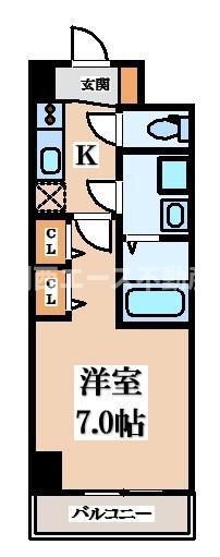 S-RESIDENCE高井田CENTRAL(1K/7階)の間取り写真