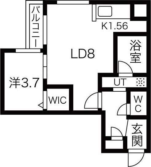 FLAP N32(1LDK/3階)の間取り写真