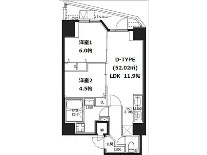 エスレジデンス蔵前(2LDK/5階)の間取り写真