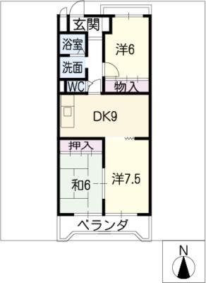 ピュア五反田(3DK/2階)の間取り写真
