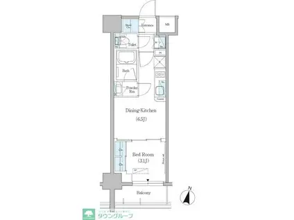 アーバネックス浅草(1DK/6階)の間取り写真