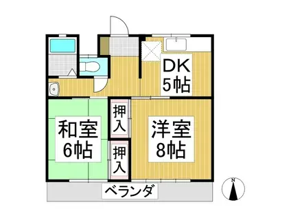倉石マンション(2DK/1階)の間取り写真