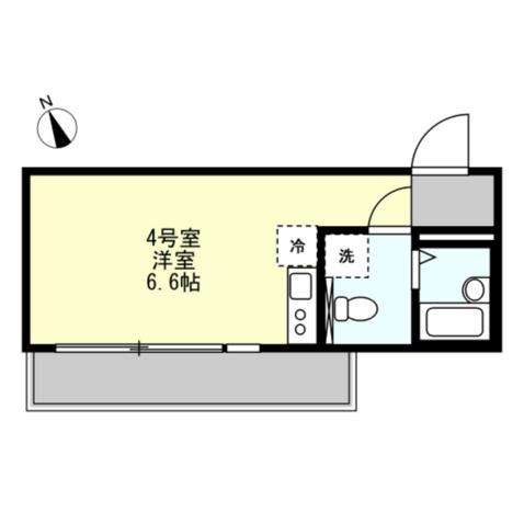 ベイルーム横浜鶴見II(ワンルーム/1階)の間取り写真