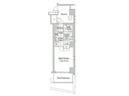 LGENTE VALU 麻布十番(1K/3階)の間取り写真