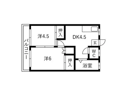 第5松コーポ(2K/2階)の間取り写真