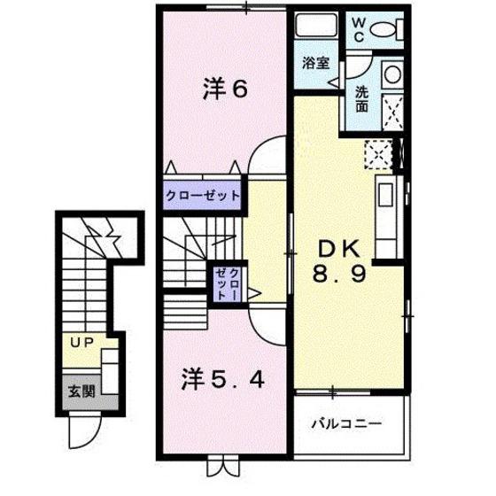 タウン日吉弐番館(2DK/2階)の間取り写真