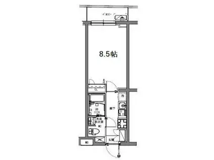 エスレジデンス玉川学園前(ワンルーム/1階)の間取り写真