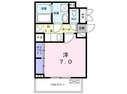 メゾンルミネ 中町(1K/2階)の間取り写真