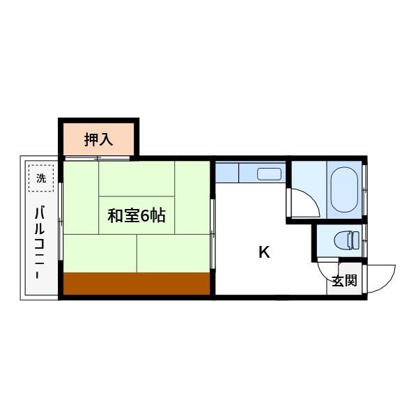 スズキコーポ(1K/2階)の間取り写真