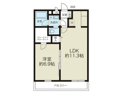 ハニーアネックスI(1LDK/1階)の間取り写真
