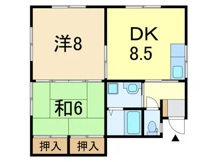 イーストロード20(2DK/1階)の間取り写真