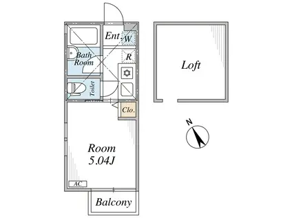 フェリーチェ鶴見イースト(1K/1階)の間取り写真
