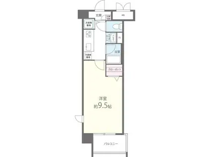 メゾンクレールIII(1K/4階)の間取り写真