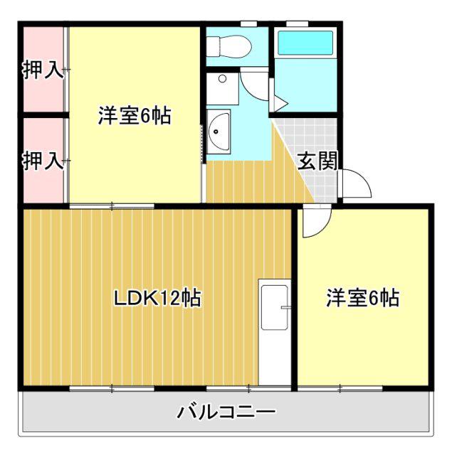 パークハイツ(2LDK/2階)の間取り写真