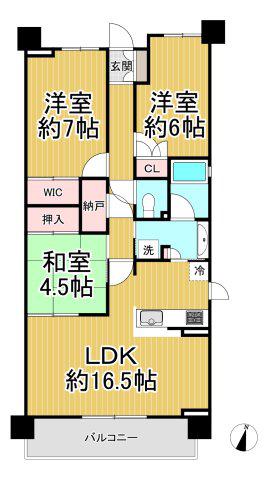 プラウドシティ塚口マークフォレスト(3LDK/13階)の間取り写真