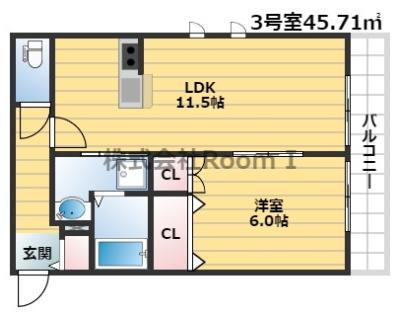 メゾンセレーノ 旭化成ヘーベルメゾンHEBEL HAUS(1LDK/3階)の間取り写真