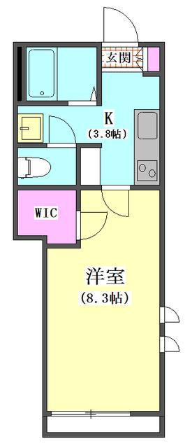 ユニメゾン(1K/2階)の間取り写真