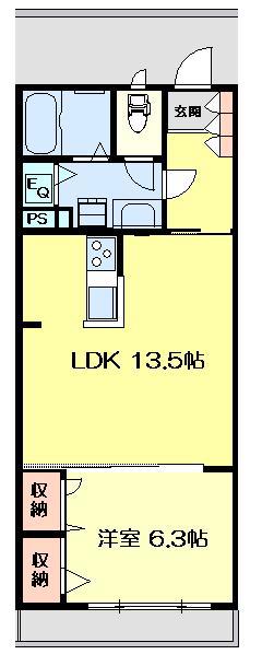 アンレーヴ戸田(1LDK/2階)の間取り写真