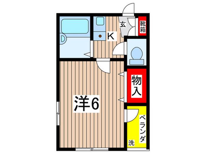 ドール小坂(1K/3階)の間取り写真