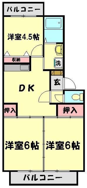 セントラルプレイン(3DK/4階)の間取り写真