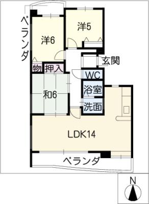 グラヂオーソ(3LDK/1階)の間取り写真