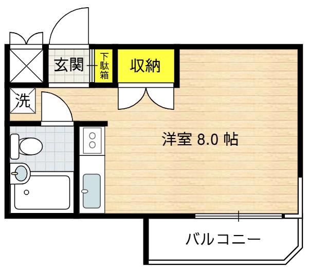 コープまきやI(ワンルーム/1階)の間取り写真