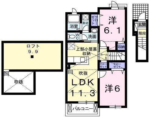 セレーノコルソ(2LDK/2階)の間取り写真