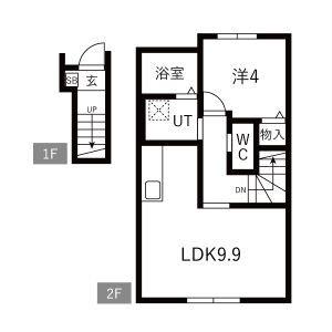 KA PILINA(1LDK/2階)の間取り写真