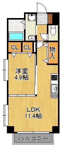 アクシス中井(1LDK/4階)の間取り写真