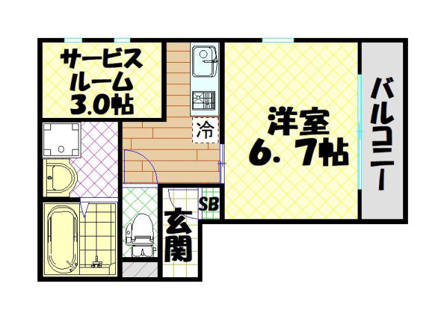 JO-RIN RESIDENCE(1SK/3階)の間取り写真