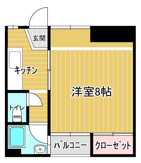 ベイシック(1K/3階)の間取り写真