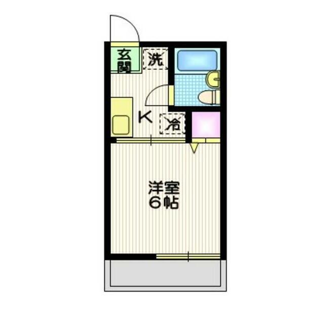 シティハイム ユウワハイムII(1K/1階)の間取り写真