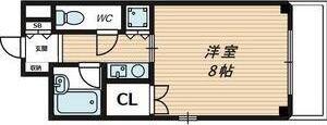 クレスト都島(1K/2階)の間取り写真