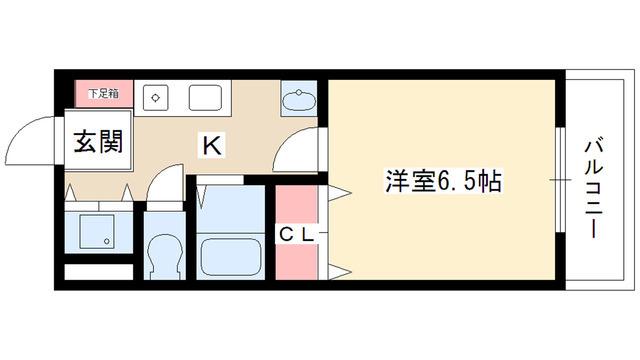 ペディメント(1DK/3階)の間取り写真