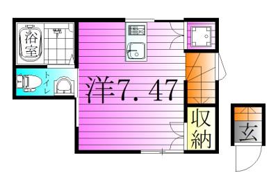COFFRET千住大橋(ワンルーム/2階)の間取り写真