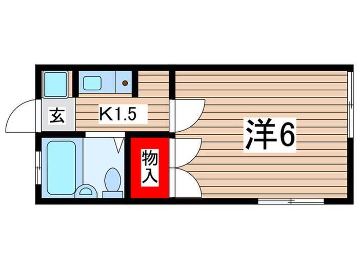 リバーハイム(1K/1階)の間取り写真
